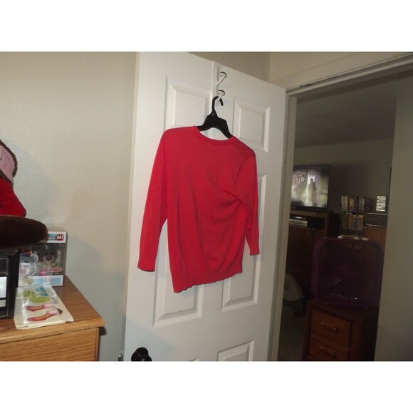 Ellen Tracy Sweatshirt Womens Size Large Pink Viscose/Nylon L/S Button Up - Picture 3 of 3